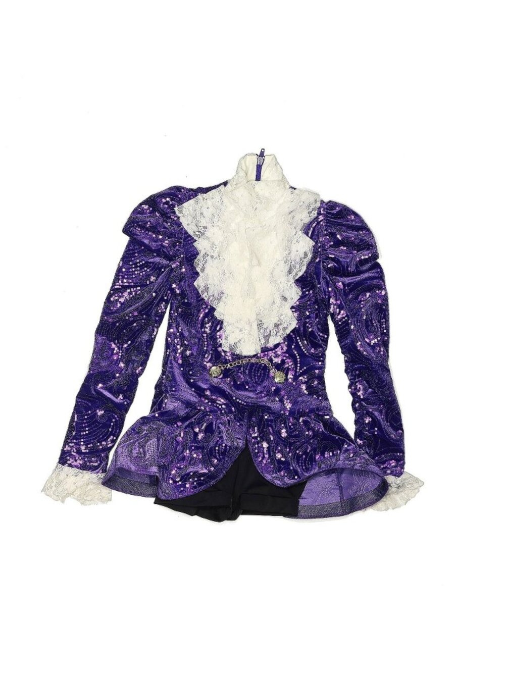 Girl Purple Rain 9938 Weissman Dance Purple Sequin Peplum Costume Size LC 14